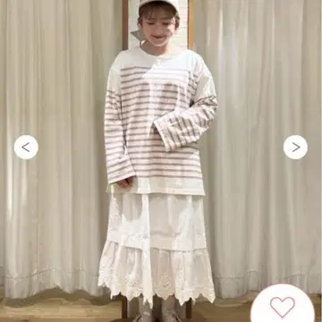 미사용 새상품 사만사 모스모스 패널 보더 바스크 T셔츠