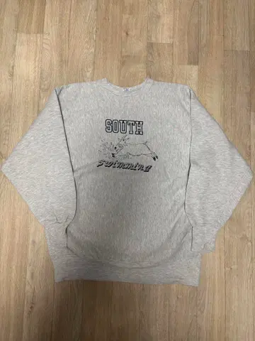 90년대 Champion 리버스 위브 그레이 스웨트 셔츠 L