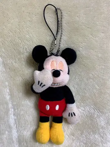 레어 디즈니 미키 장난꾸러기 봉제 인형 스트랩 키체인