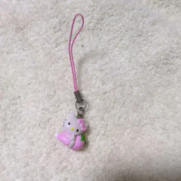 키티 매듭 스트랩 딸기