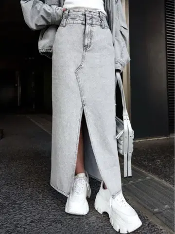 [ Glam Lips ] 더블 허리 DENIM 스커트