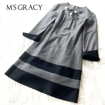 M'S GRACY 플라워 7부 소매 원피스 그레이