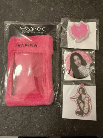 aespa 포토 카드 홀더 캔뱃지 아크링 키링 부채 액세서리