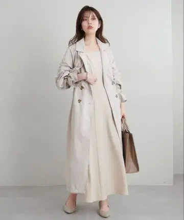내추럴 꾸뛰르 트렌치코트 그레이쉬 베이지 F