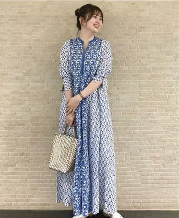 누키테파 COTTON JQD COMBI DRESS 코튼 자카드 콤비