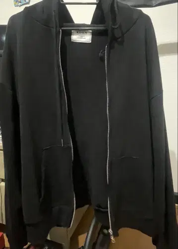블랙 풀 집업 후드티