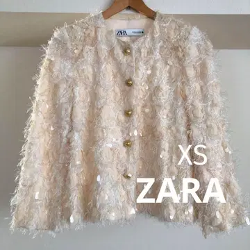 [ 새상품급 ] ZARA 스팽글 자켓 아이보리 XS