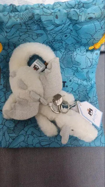 jellycat 봉제 인형 키링 화이트