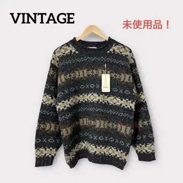 폴 퓨어 니트 스웨터 울 실크 빈티지 데드스탁 M