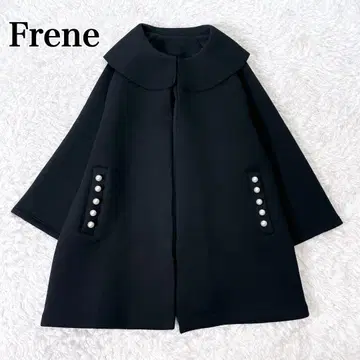 새상품급 Frene 빅 펄 본딩 코트 프라네 코트 블랙