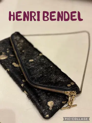 HENRI BENDEL 클러치백 블랙/골드