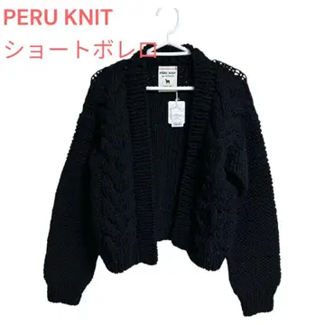 [ 미사용 ] PERU KNIT 숏 볼레로 블랙