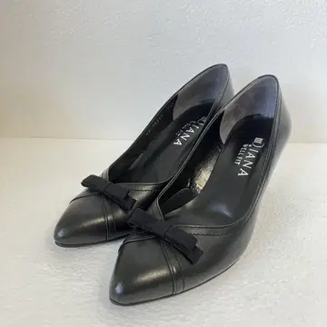 새상품급 DIANAWILLFIT 펌프스 스틸레토 블랙 가죽 24.5cm