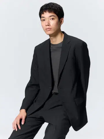 새상품 ] GU 워셔블 테일러드 자켓 SW 3XL 4L 블랙