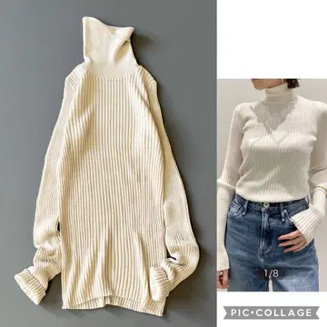 컨디션 최상 라빠르망 두지엠 클라세 와이드 리브 터틀 풀오버