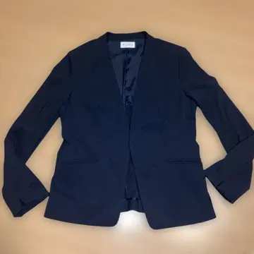 플라스테 노카라 자켓 L 사이즈 백 오픈 네이비 PLST
