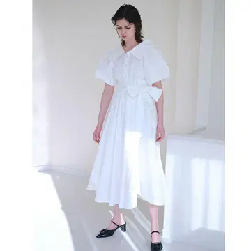 SNIDEL 볼륨 슬리브 셔츠 원피스