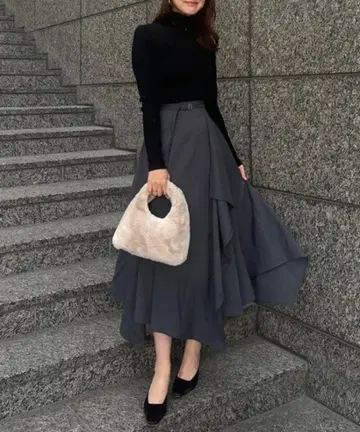 anuans 울 블렌드 이레헴 스커트