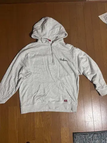 Dickies 그레이 하프 집업 후드티