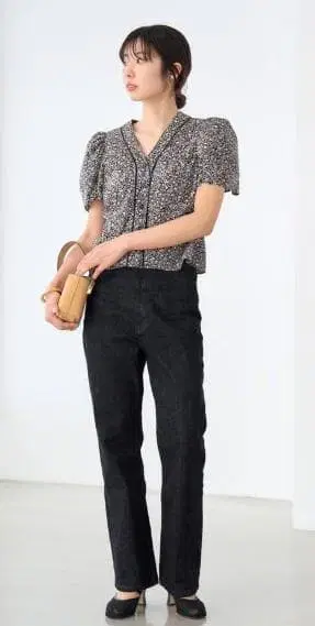 새상품급 IENA LATELIER 슬림 데님 네이비