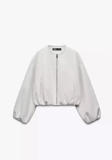 ZARA 소프트 스트레치 트리밍 봄버 자켓