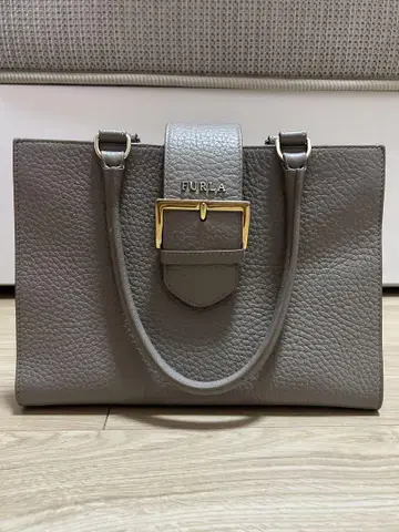 FURLA 그레이 가죽 핸드백