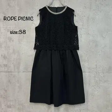 새상품급 ROPE PICNIC 원피스 블랙 포멀 펄 비쥬