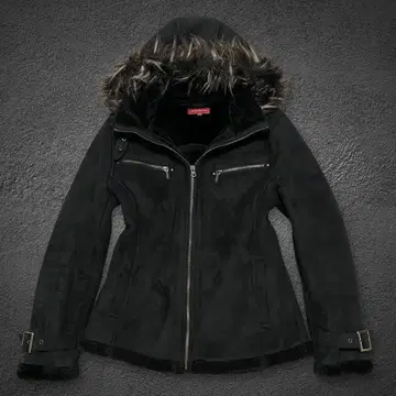archive faux mouton fur hooded jacket