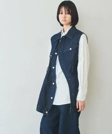 미사용 soduk 스도크 wave denim vest 데님 베스트 프리