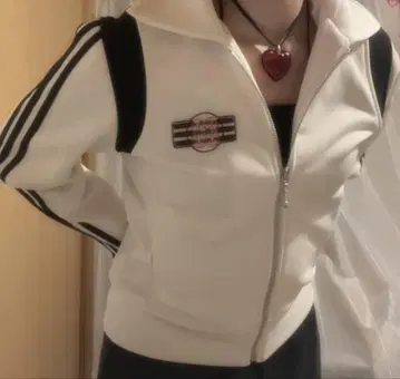 화이트 adidas 헤이세이 갸루 트랙 자켓 후드티