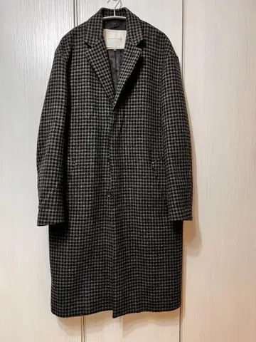 새상품급 MACKINTOSH 그레이 계열 체크 롱 코트