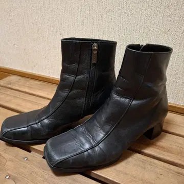 REGAL 블랙 가죽 숏부츠 지퍼부츠 22cm