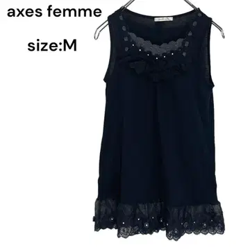 엑시즈팜 axes femme 셔츠 슬리브리스 블랙 귀여운