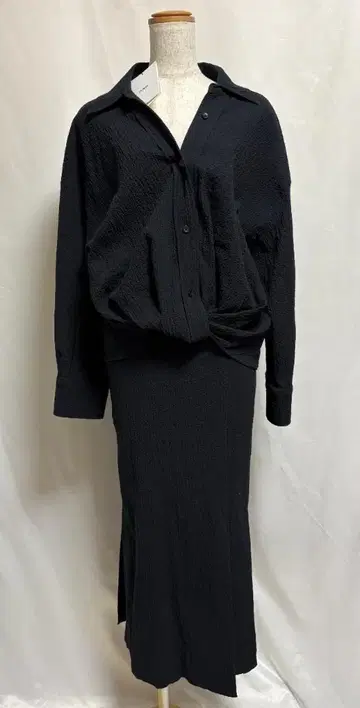 ORR 네이비 셋업 스커트 셔츠 S XS