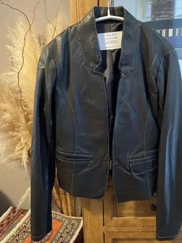 천연 가죽 araara 여성용 가죽 자켓 램스킨 양가죽 블랙