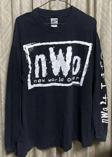 초레어! nWo 블랙 롱 슬리브 T셔츠 WCW WWE 프로레슬링