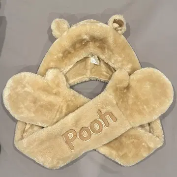 디즈니 곰돌이 푸 푸우 머플러 캡