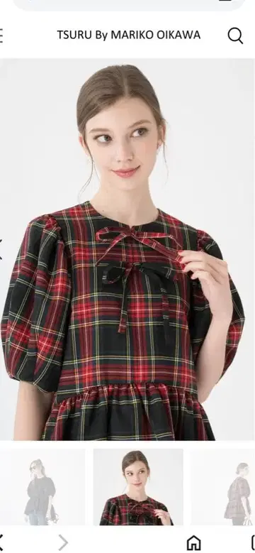 TSURU By MARIKO OIKAWA 2025AW 체크 무늬 상의