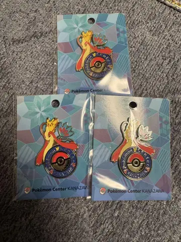 3개 세트 포켓몬 센터 카나자와 한정판 미로카로스 로고 핀즈 배지