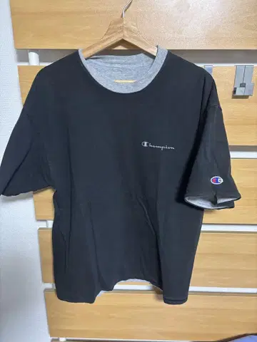 Champion T셔츠 블랙 그레이 M 세트 리버서블