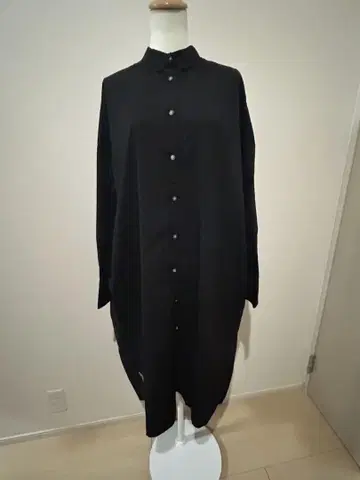 SO 블랙 긴팔 셔츠 원피스 롱 기장