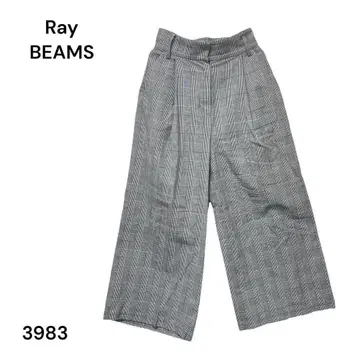 Ray BEAMS 레이빔즈 팬츠 캐주얼 체크 무늬 O 와이드