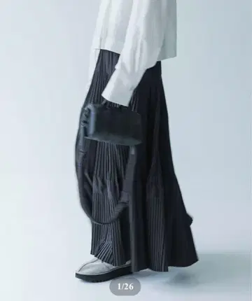 fashiru 블랙 플리츠 스커트 총길이 92cm
