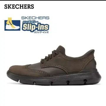 새상품! SKECHERS 스웨이드 슬립인 브라운 드레스 슈즈