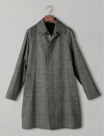 UNITED ARROWS 글렌체크 벨티드 발라칼라 코트