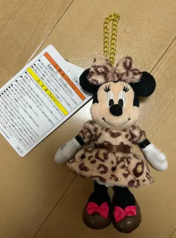 디즈니 미니 레오파드 무늬 봉제 인형 참 브라운