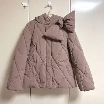 윌 리본 포함 퀼팅 패딩 자켓