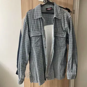 BEAR 체크 무늬 긴팔 코듀로이 셔츠 자켓 L 사이즈