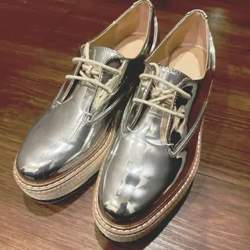 ZARA 통굽 실버 메탈릭 스니커즈 새상품급