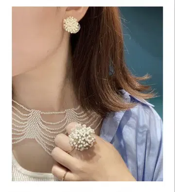 레어! designsix 비즈 목걸이 펄